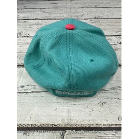 New Mitchell & Ness San Antonio Spurs Deadstock Snapback Hat Teal Pink NOS - Picture 4 of 10